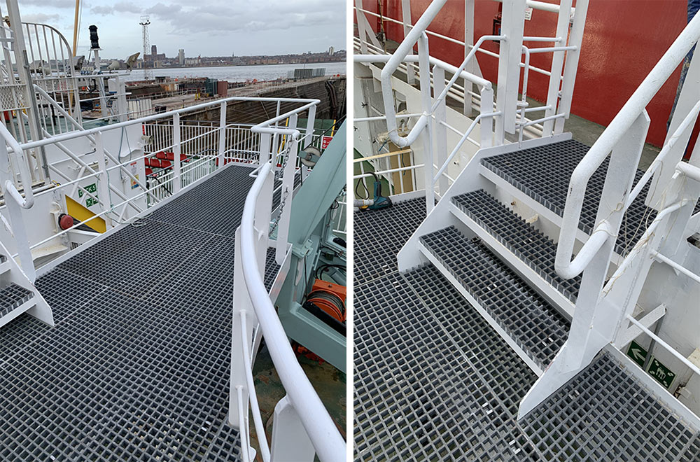 GRP Grating Installation on MV Clansman